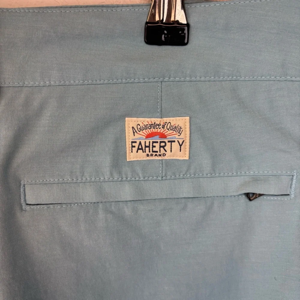 Faherty Men’s All Day Shorts Drawstring Light Blue - Size 36